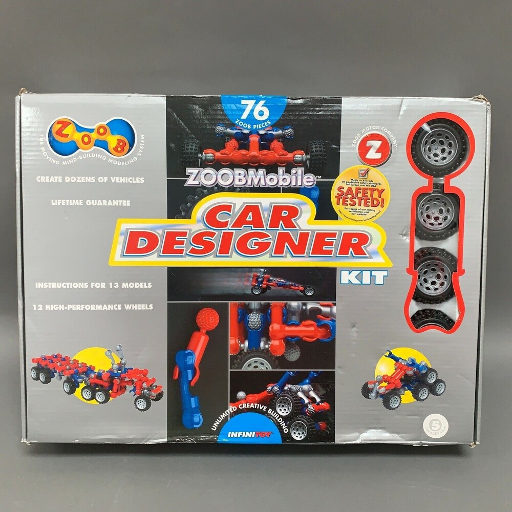 Infinitoy Zoobmobile Car Designer Create Dozens of Vehicles 76 Zoob Pieces - New